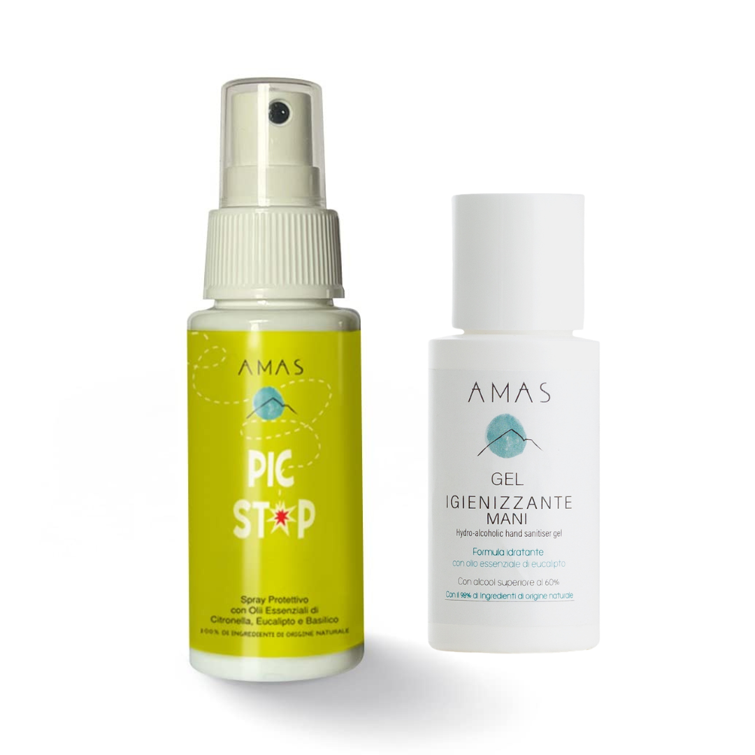 Spray Protettivo Anti Zanzare 100% Naturale + GEL IGIENIZZANTE MANI