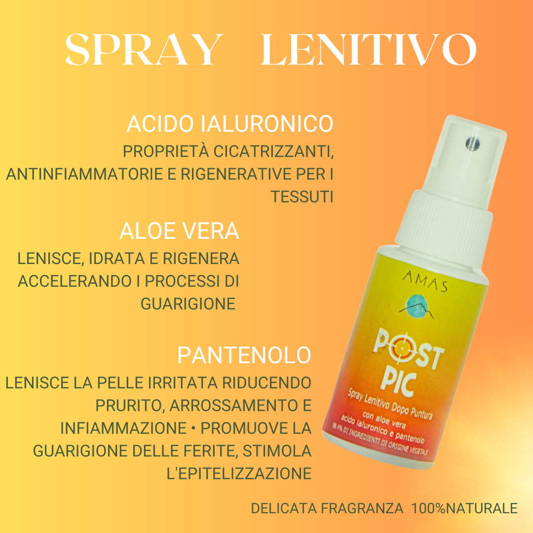AMAS KIT PROTEZIONE ZANZARE - 2pz - PIC STOP Spray Repellente Naturale + POST PIC Spray Dopo Puntura Naturale - Ideale per Bambini